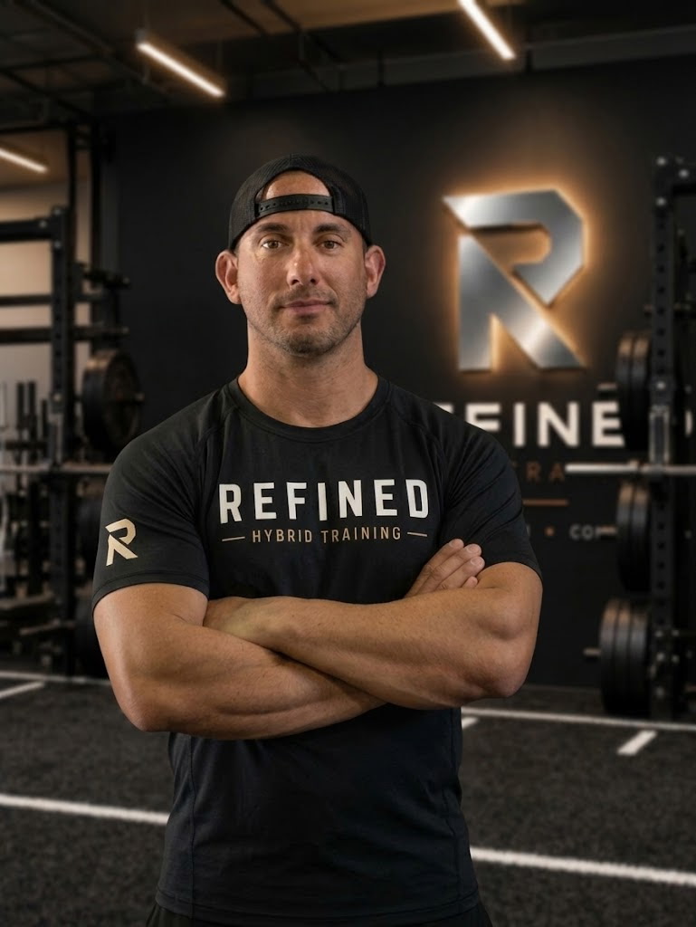 Matt, Refined Hybrid Training coach, arms crossed in the gym